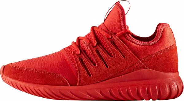 adidas tubular radial red on feet