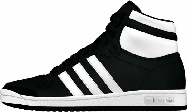 high top black and white adidas