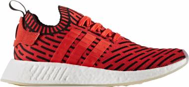 adidas adidas nmd r2 primeknit shoes in red fabric with black stripes bb2910 bb2910 40 2 3 mens  dba3 380