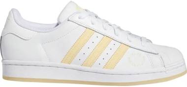 adidas originals women s superstar low shoes casual leather sneakers footwear white easy yellow 8 5 footwear white easy yellow a2e0 380
