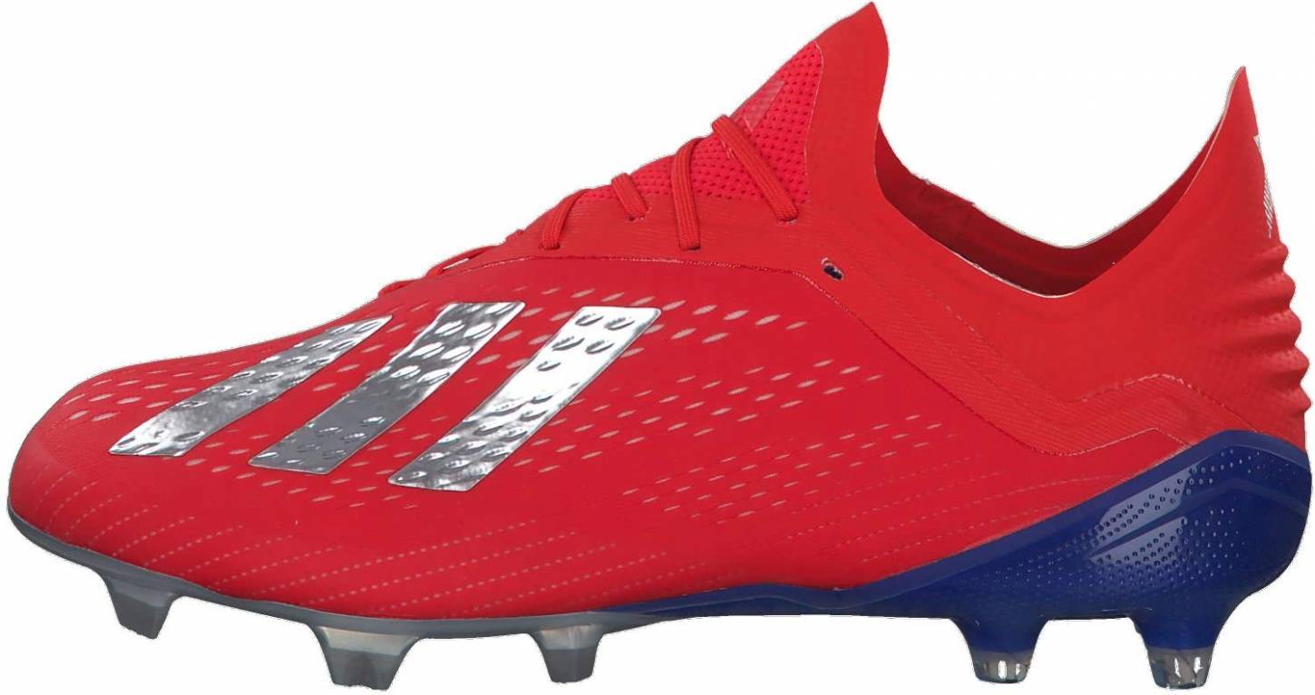 red and black soccer shoes