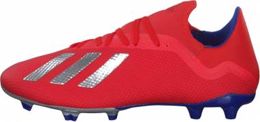 red and grey soccer cleats