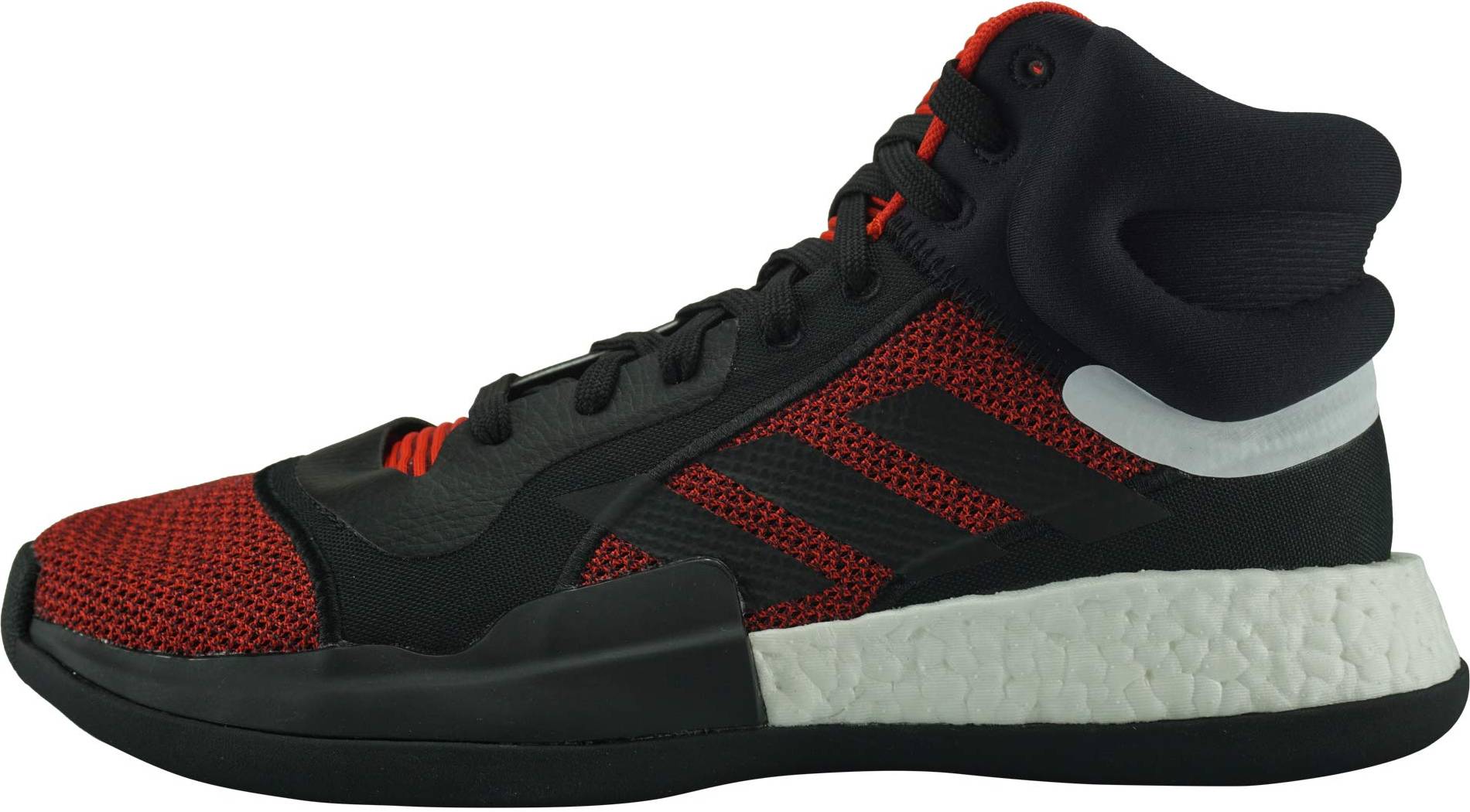 red and black adidas basketball shoes