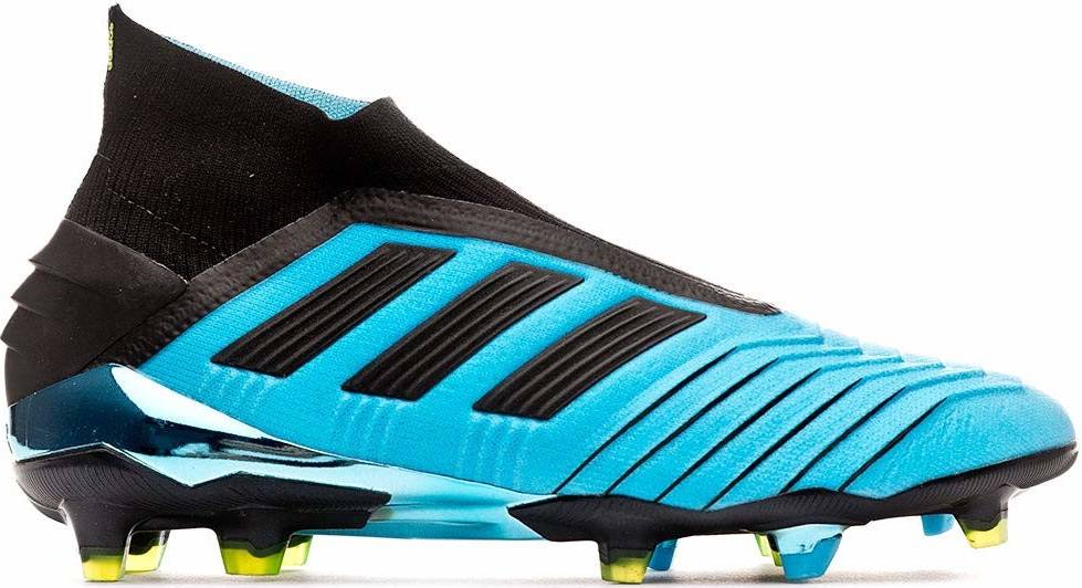 blue laceless adidas football boots