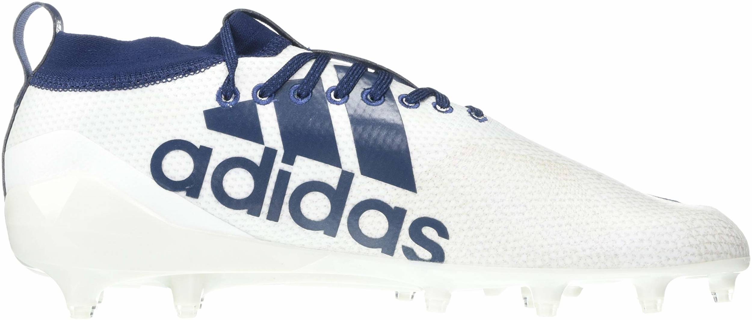 navy and white football cleats