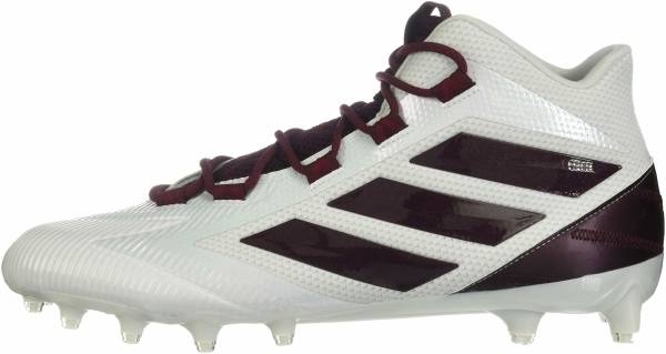maroon and white football cleats