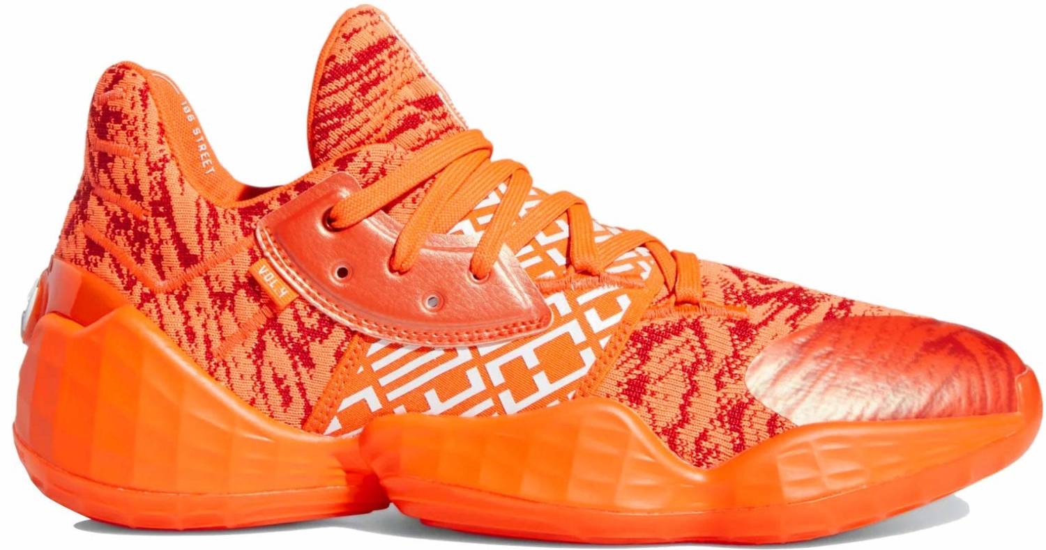 orange and white basketball shoes