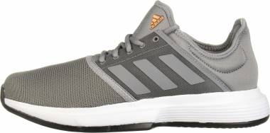 gray adidas tennis shoes