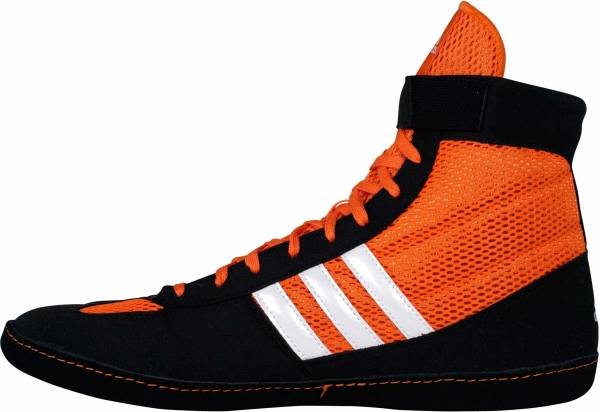 orange and white wrestling shoes