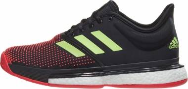 Adidas SoleCourt Boost Clay - Core Black / Hi-res Yellow / Shock Red (AH2131)