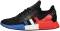 adidas mens nmd r1 v2 lace up sneakers shoes casual black blue red white size 6 m black blue red white faf6 60