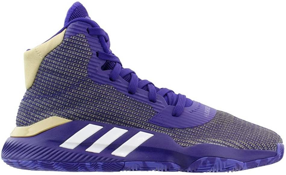 purple and gold adidas basketball shoes