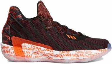 adidas dame 7 men s mens basketball shoe g55194 size 7 black solar red footwear white 7189 380