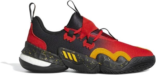 adidas trae young 1 shoes men s vivid red team colleg gold core black us footwear size system adult men numeric medium numeric 10 point 5 vivid red team colleg gold core black dc38 600