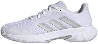 adidas women s courtjam control tennis shoe white silver metallic white 10 white silver metallic white 86f2 380