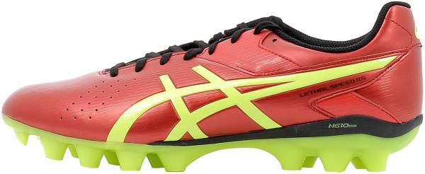 red asics boots