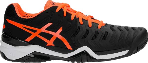 asics gel resolution 7 black/yellow/orange men's shoes