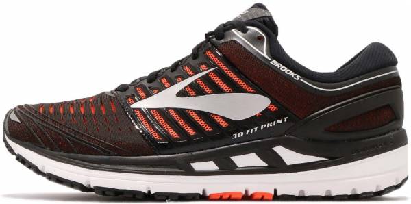 Brooks Transcend 5 Black Orange Silver Men Running Shoes Sneakers 110276 1D 
