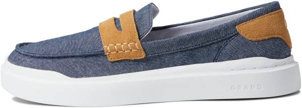 Cole Haan Grandpro Rally Canvas Penny Loafer - Chambray/Ch Farro Suede/Optic White (W25988)