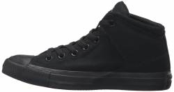 converse all star hi leather black mono