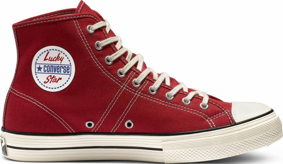 Converse Lucky Star High Top sneakers in black + red (only $44 