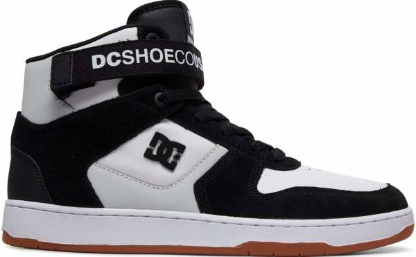 DC Pensford White Black Red Mens Leather Hi Top Skate Trainers 