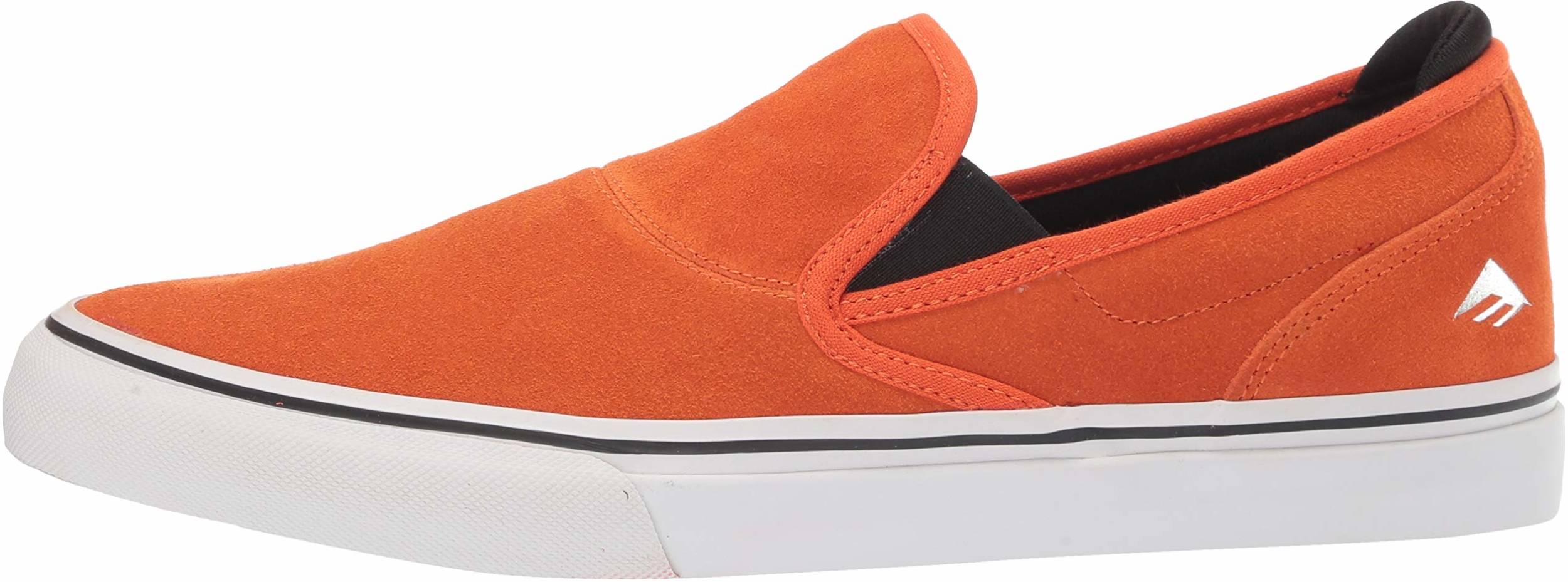 orange slip on sneakers