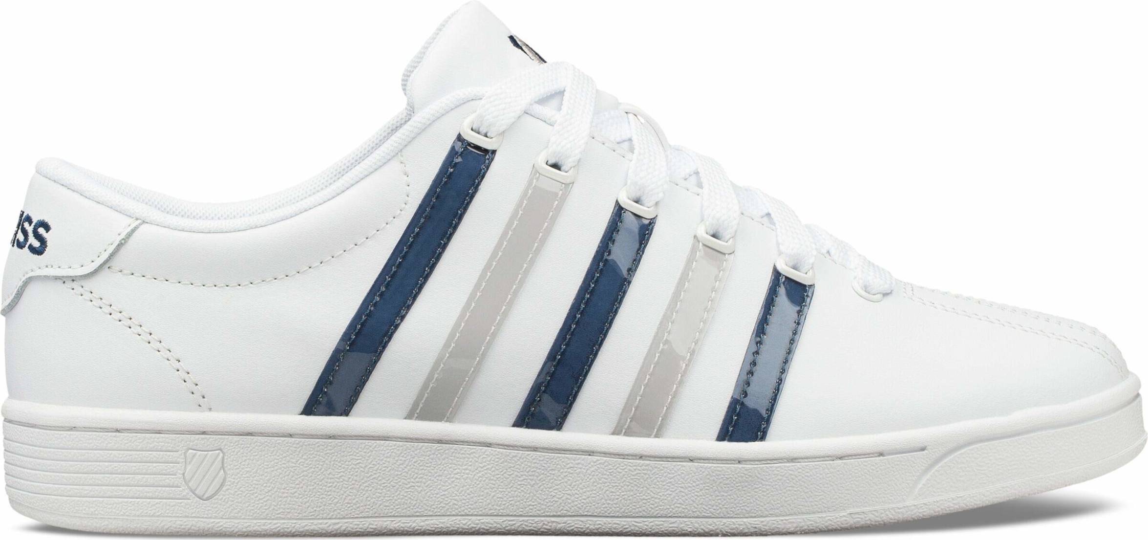 blue and white k swiss