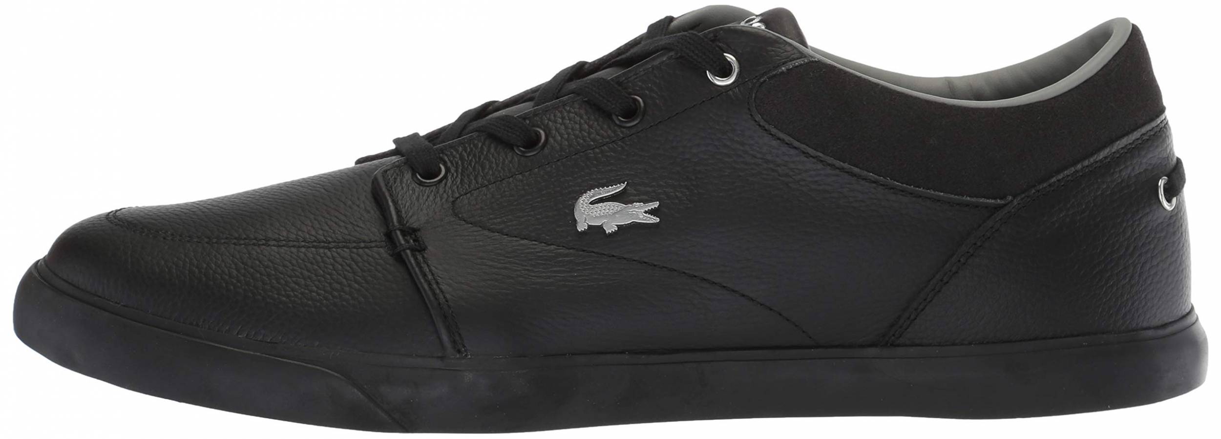 mens black leather lacoste trainers