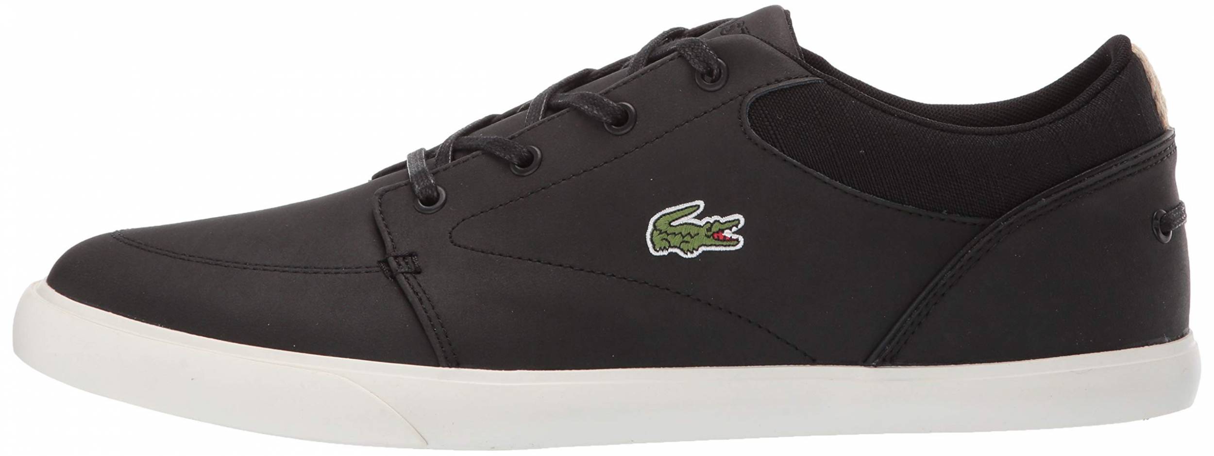 lacoste black leather sneakers