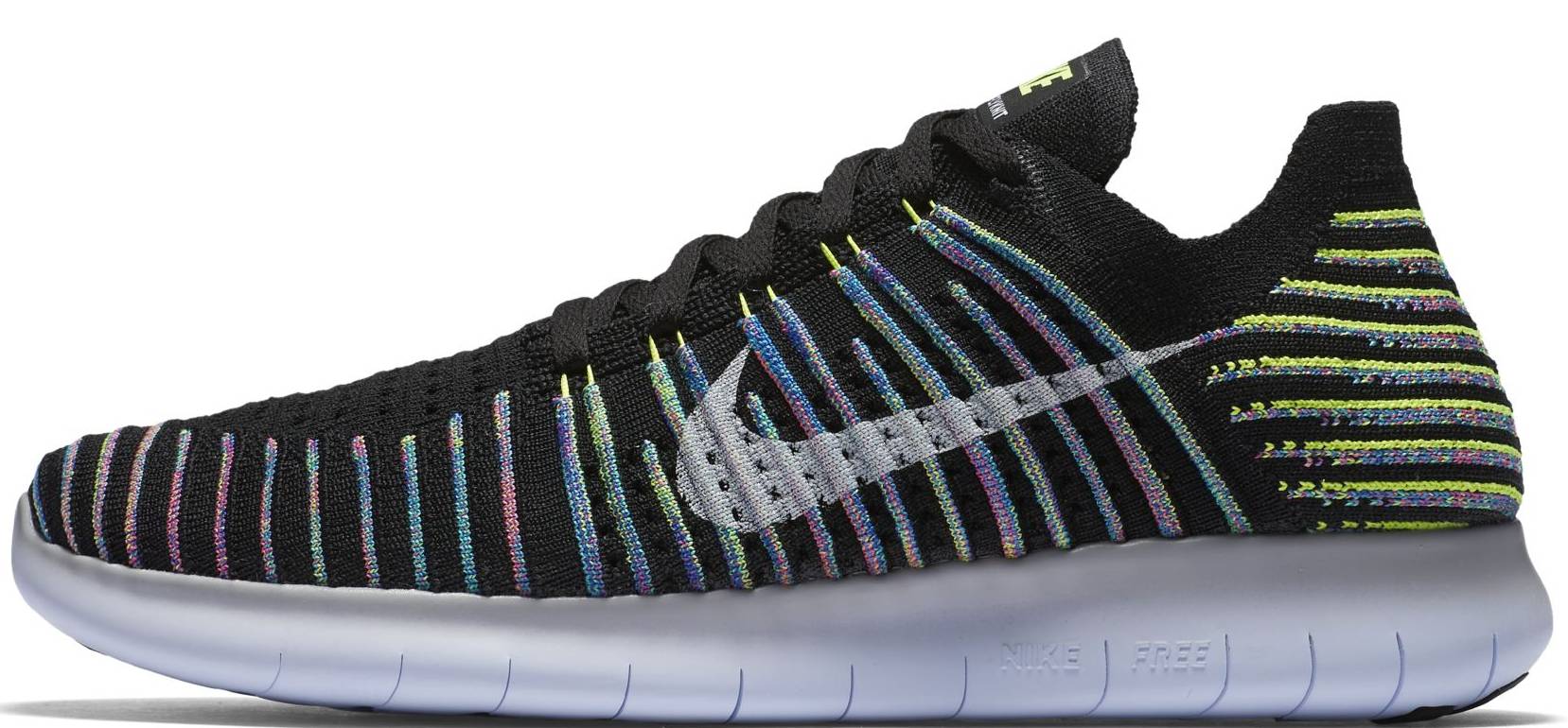 nike free run flyknit mens black