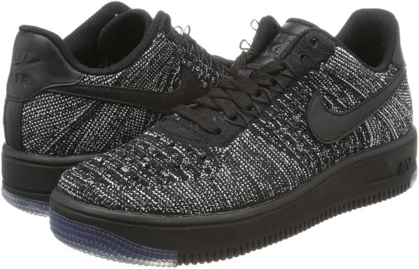 air force 1 flyknit low black metallic silver