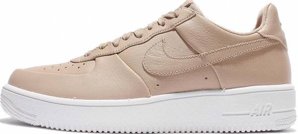 beige and white air force ones