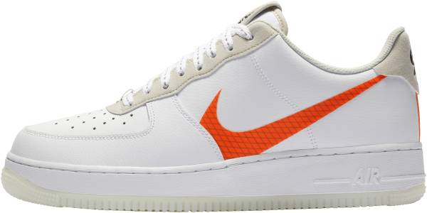 white air force with orange tick