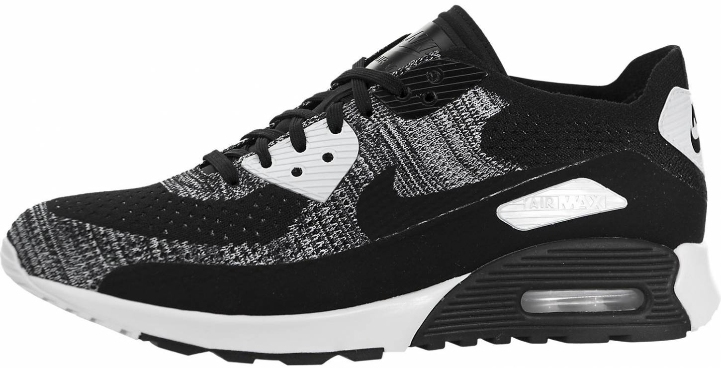 Nike Air Max 90 Ultra 2.0 Flyknit sneakers in black + white 