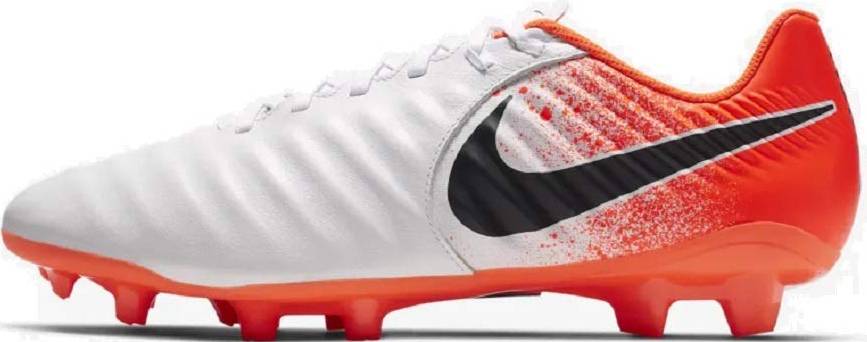 white and orange soccer cleats