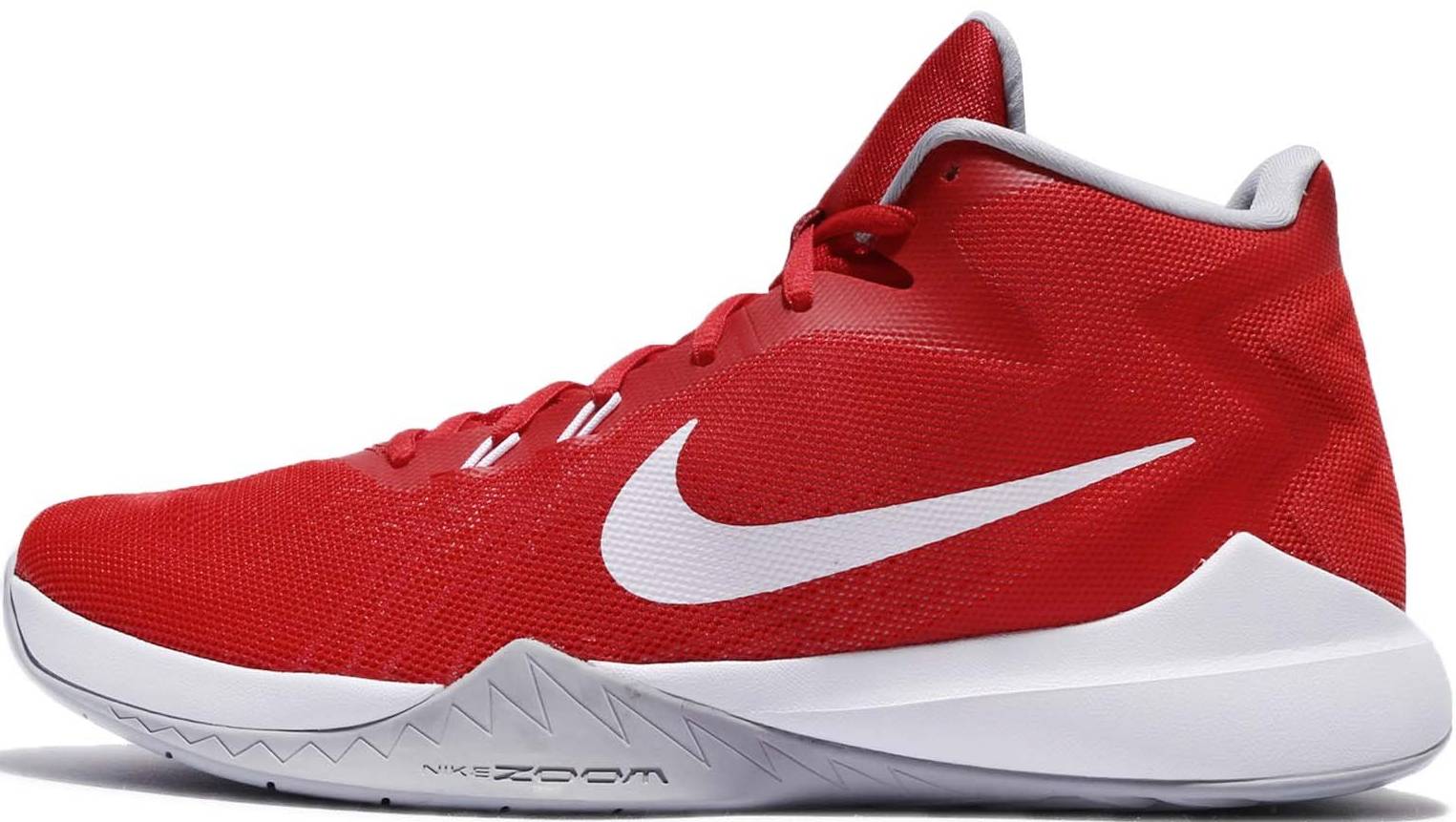 nike white and red basketball shoes