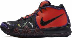 kyrie 4s black and orange