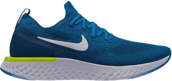 nike epic react flyknit blue running shoes