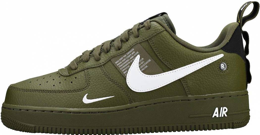white air forces with green check
