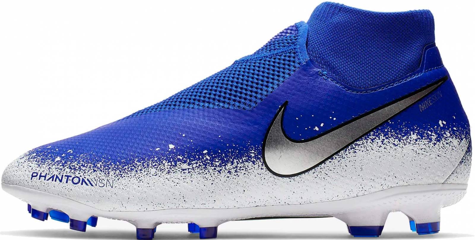 white and blue nike cleats