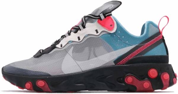 nike react element 87 black cool grey & blue chill