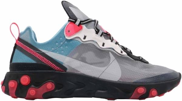 nike react element 87 black cool grey & blue chill