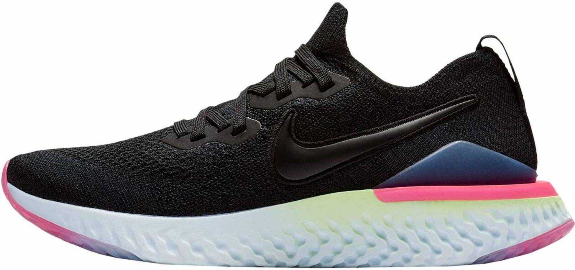 nike running epic react flyknit trainers in white and rose gold