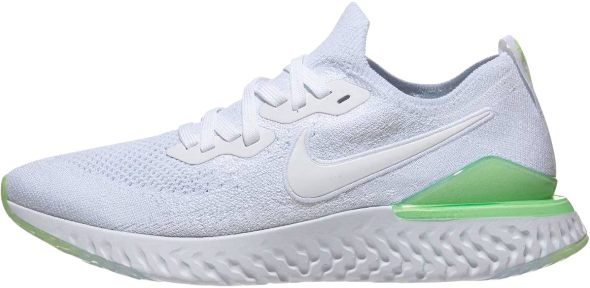 green and white nike running shoes