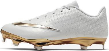 white and gold baseball cleats