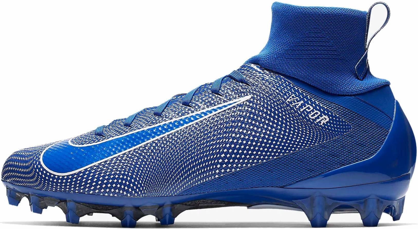 red and blue football cleats