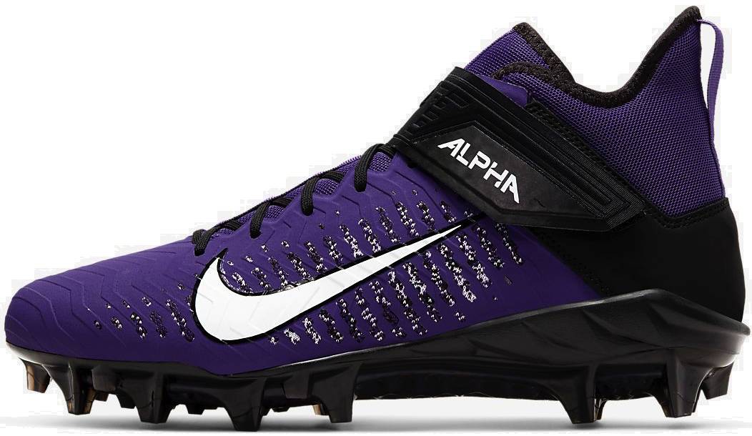 purple high top football cleats