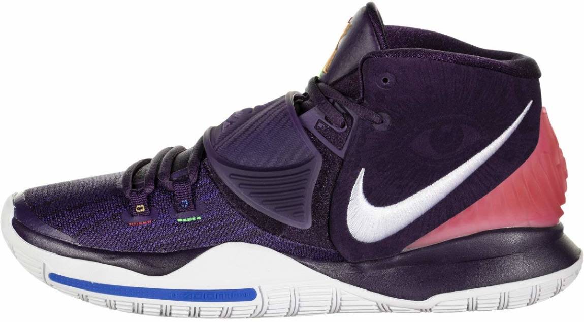 purple and white basketball shoes