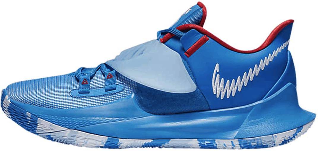 white blue basketball shoes